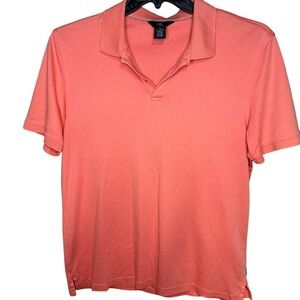 Calvin‎ Klein Men's Coral Pink Short Sleeve Polo Shirt - Size M